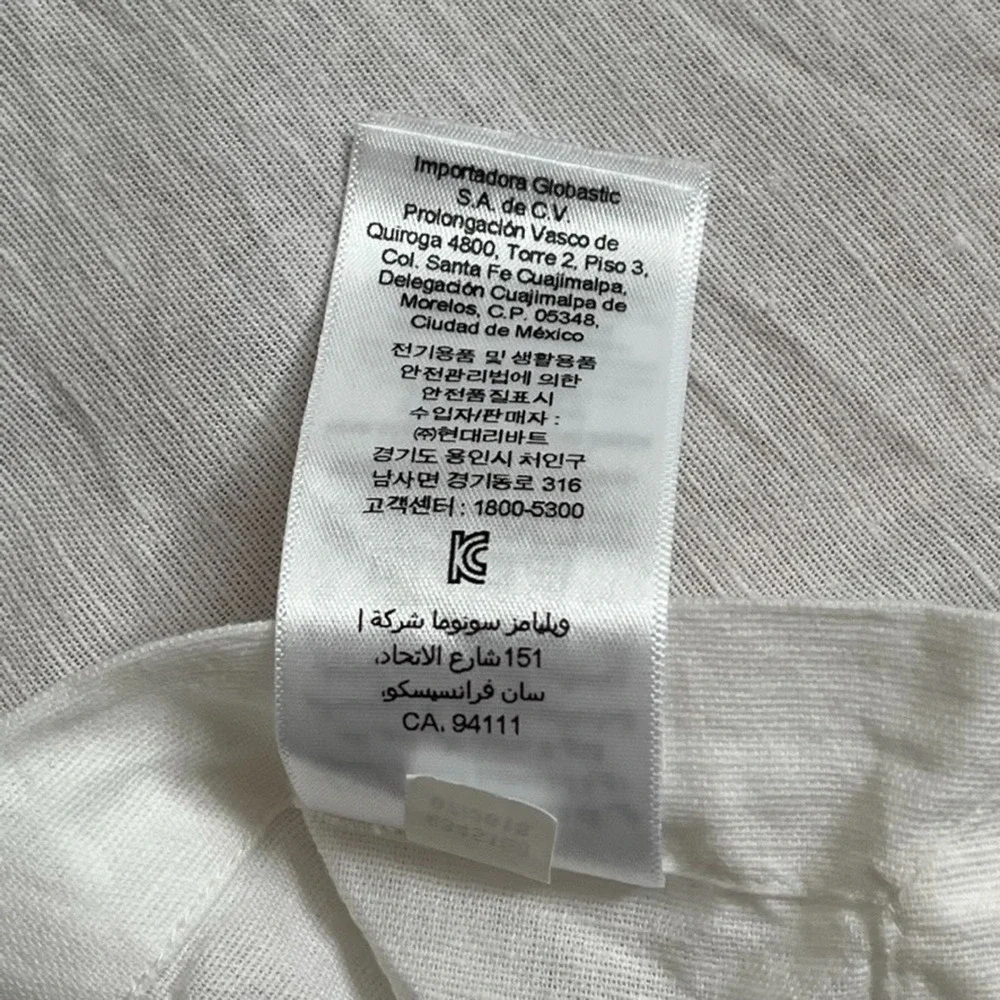 Pottery Barn Design Crew Basics Cotton Linen White Tablecloth 70” x 90”